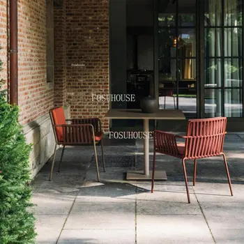 Современный садовый стул для кемпинга во внутреннем дворе, на балконе виллы, Водонепроницаемый ротанговый стул, Простая уличная мебель для отдыха, плетеный стул