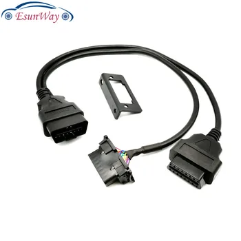 Соединительный кабель OBD2, адаптер OBDII Y, соединительный кабель для диагностического инструмента, защелкивающийся кабель от 1 до 2 OBD 2.