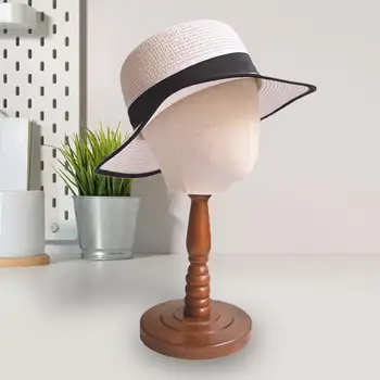 Стеллаж для хранения шляп-манекенов Профессиональная деревянная основа Практичная прочная вешалка для шляп для магазина Повязка на голову, парик, шиньоны для салона