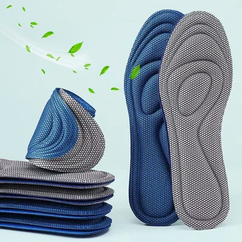 Стельки из пены с эффектом памяти для обуви Для мужчин и женщин, Нано-Антибактериальный массаж, спортивные стельки для ног, Ортопедическая подошва для обуви, Аксессуары для бега