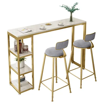 Стол в скандинавском мраморном стиле, простая кухня, Барная перегородка для гостиной, Стол с высокими ножками, Стул для балкона, Кухонная мебель