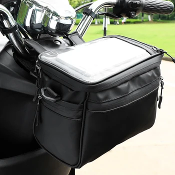 Сумка для велосипедного руля Объемом 5 л, передняя пленка с сенсорным экраном, двойные боковые карманы, водонепроницаемая быстросъемная сумка-органайзер для велосипеда