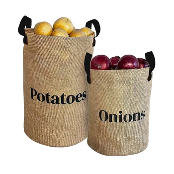 Сумки для хранения овощей и фруктов, кухонные сумки для хранения лука и картофеля, Дышащая двойная холодильная установка