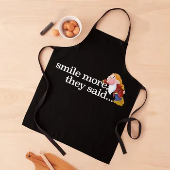 Темный фартук Smile More Grumpy Dwarf, аксессуары для шеф-повара, фартуки для приготовления пищи, кухонные принадлежности, Товары Idea, кухонные фартуки для женщин