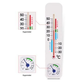 Термометр для помещений с влажной стенкой, вертикальный термометр / гигрометр, температурный монитор для дома, бытовой термометр