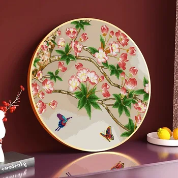 Ткань Aida с принтом 11 карат, наборы для вышивания крестиком, Цветочный узор, Бегония, китайский классический стиль, ручная вышивка, наборы для вышивания 