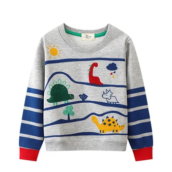 Толстовки для маленьких мальчиков, пуловеры с круглым вырезом и длинными рукавами, хлопковая осенняя верхняя одежда