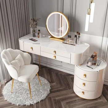 Туалетный столик для макияжа из массива дерева с зеркалом, Туалетный столик, комоды, Роскошный туалетный столик для спальни, Мебель для спальни A