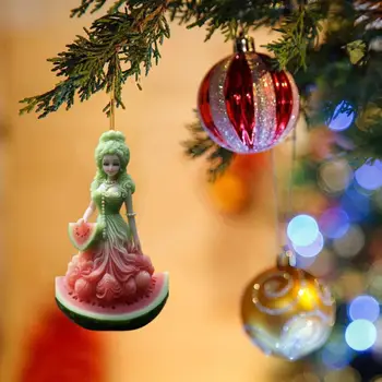 Украшение елки в виде арбуза, долговечное украшение елки, Праздничное платье в виде арбуза, подвеска принцессы, Долговечное Рождество для простых людей