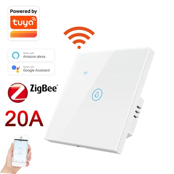 Умный котел Tuya Wifi/Zigbee Smart Switch Переключатели водонагревателя Голосовой пульт дистанционного управления Сенсорная панель Таймер работы alexa google home