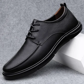 Универсальная мужская деловая обувь на шнуровке, новое поступление 2023 года, мужская Удобная обувь для вождения, высококачественная мужская повседневная обувь ручной работы