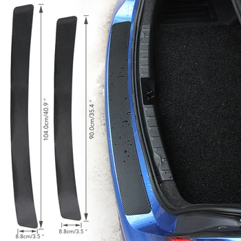Универсальная наклейка на задний бампер багажника, накладка на задний бампер автомобиля, наклейка с защитой от царапин, 3D пленка из углеродного волокна
