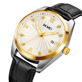 Устойчивые трендовые кварцевые мужские часы SKMEI 2061 в деловом стиле, металлические часовые метки, водонепроницаемые Спортивные мужские наручные часы с царапинами