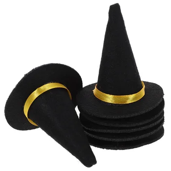 Фетровая шляпа ведьмы 6шт, модные шляпы ведьмы, аксессуары для волос, вечерние принадлежности для рукоделия (черный), Лолита