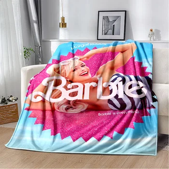 Фильм Барби HD Марго Элиза Робби Розовое одеяло, мягкое покрывало для дома, кровати, дивана, офиса для путешествий, покрывало для детей