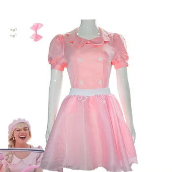 Фильм Марго косплей Розовое платье принцессы косплей костюм девушки женщины платья фантазии Шляпа наряд маскировочный костюм на Хэллоуин