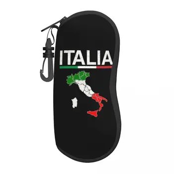 Флаг Италии, Карта Италии, футляр для солнцезащитных очков, Неопреновая молния, Футляр для очков Patriotic Pride Shell, Изготовленная на Заказ Защитная коробка для очков