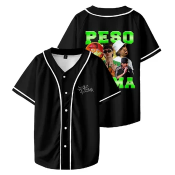 Футболка Peso Pluma 3D с короткими рукавами, Черная бейсбольная майка, женские футболки в стиле хип-хоп, футболка с мультяшным принтом, одежда