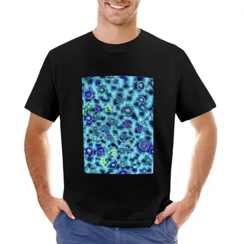 Футболка с синими пластиковыми цветами, летние футболки, Короткая футболка, мужские футболки с графическим рисунком, упаковка