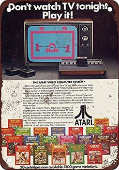 Художественное украшение стены Жестяной вывески Компьютерной системы Atari Video, винтажный алюминиевый ретро-металлический знак