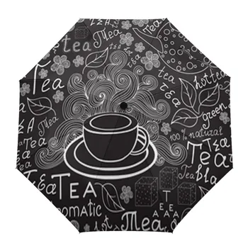 Чайные чашки Чайники и заварка Автоматический Зонт Портативный Складной Зонт от солнца и дождя Женский зонт-зонт