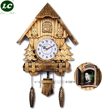 Часы с кукушкой, Поющие Специальные часы, Настенные часы из смолы, 20-дюймовый будильник, Поворотные часы, современный бриф