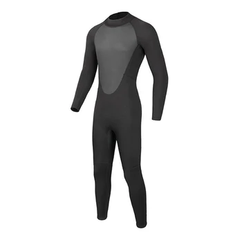 Черный солнцезащитный костюм для подводного плавания для любителей серфинга на открытом воздухе Застежка-молния сзади уменьшает размер
