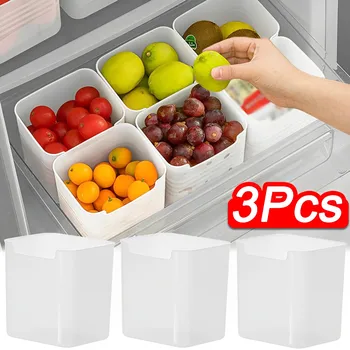 Чехол для хранения 1/3 шт., Боковая коробка для свежих специй, коробка для фруктов, Кухонный холодильник для еды, Дверца холодильника для хранения овощей, контейнер для хранения овощей
