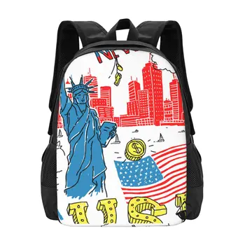 Школьный рюкзак Sketch America New York Classic Basic, повседневный рюкзак, офисный рюкзак для мужчин и женщин