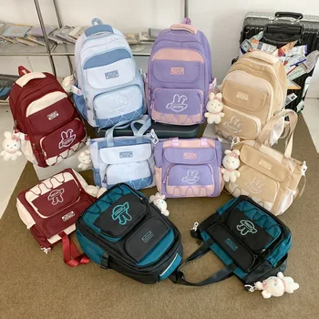 Школьный рюкзак, милые рюкзаки для ноутбука, студенческая сумка для книг, нейлоновые повседневные дорожные сумки для девочек-подростков, женщин, дам y2k