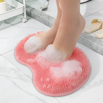 Щетка для мытья ног, силиконовый коврик для массажа ног, коврик для массажа душа, Нескользящий коврик для ванной, противоскользящий коврик для мытья ног