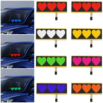 Электрическая светодиодная наклейка на лобовое стекло автомобиля в форме сердца, наклейки на окна автомобиля, наклейки для безопасности автомобиля, декоративная наклейка