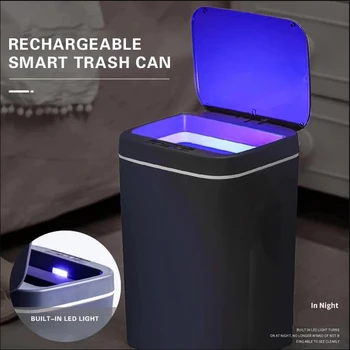 Электрический интеллектуальный для мусорной корзины с датчиком, Мусорное ведро для кухонной корзины, Мусорное ведро для мусора, Автоматический датчик отходов, мусорное ведро для домашней ванной