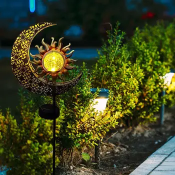 Энергосберегающий солнечный светильник Sun Moon с полым светом, лампа для ландшафтного сада во дворе, Газон