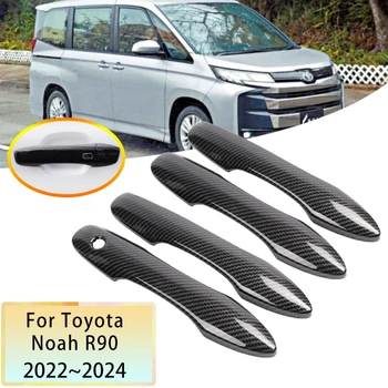 для Toyota Noah Voxy 90 R90 2022 2023 2024 Аксессуары Suzuki Landy Carbon Fiber Дверная Ручка Автомобиля Отделка Крышки Внешние Наклейки