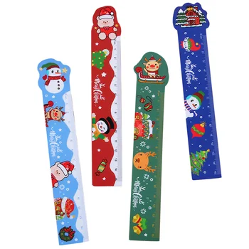 мягкая линейка 15 см, магнитные линейки, детские Рождественские подарки, милые гибкие измерительные инструменты для учеников на Рождество, школьные принадлежности