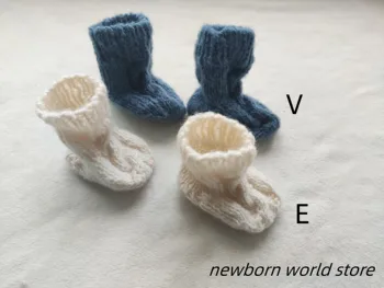 реквизит для фотосъемки новорожденных, мохеровые носки
